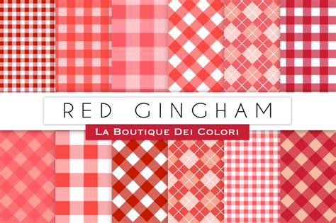 Red Gingham Digital Papers By La Boutique Dei Colori Thehungryjpeg