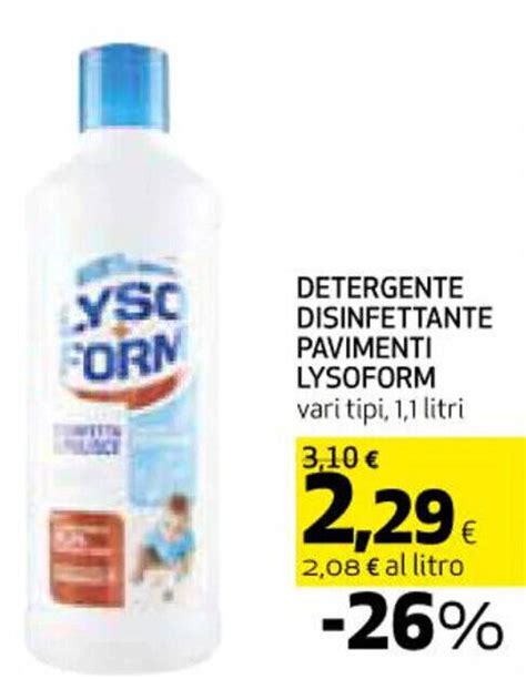 Detergente Disinfettante Pavimenti Lysoform Vari Tipi Litri