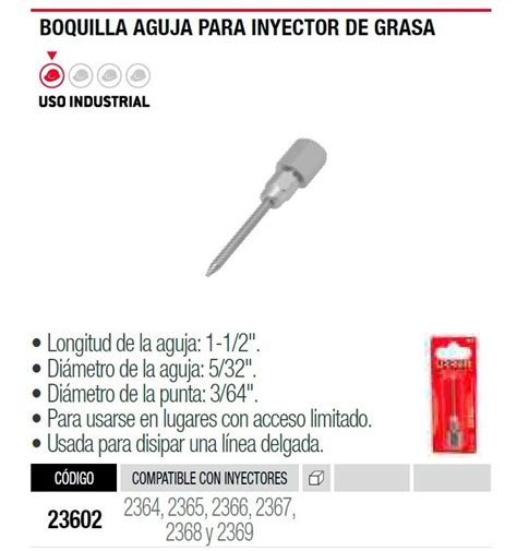 Boquilla Tipo Aguja Para Inyector De Grasa Urrea Industrial Mercadolibre