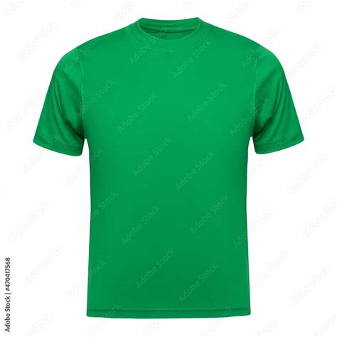 Green T-shirt template men isolated on white. Tee Shirt blank as design mockup. Front view Stock ...