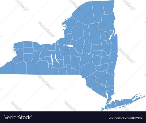 State map of New york by counties Royalty Free Vector Image