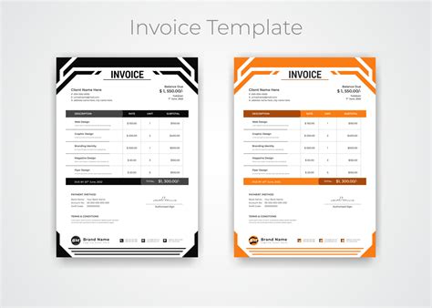 Abstract Modern Minimalist Style Business Invoice Template Quotation