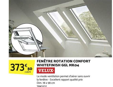 Promo Fenêtre Rotation Confort Whitefinish Ggl Mk04 Velux chez