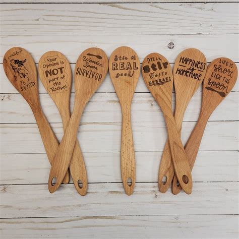 Wooden Spoon Funny Snarky Sayings T Large Oval Laser Engraved Baking