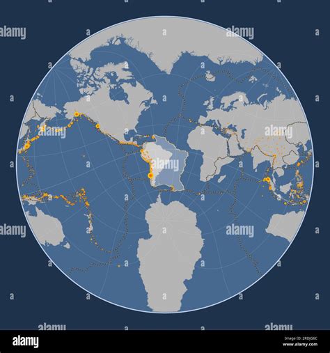 South American Tectonic Plate On The Solid Contour Map In The Lagrange