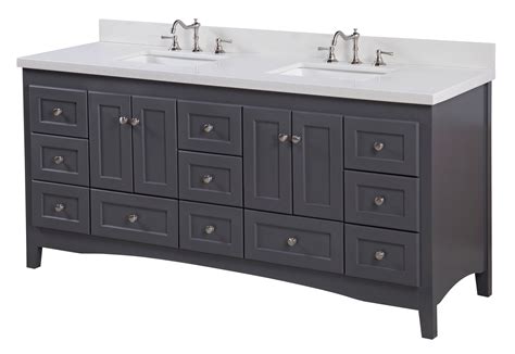 Abbey 72 Shaker Style Double Sink Bathroom Vanity With Quartz Top