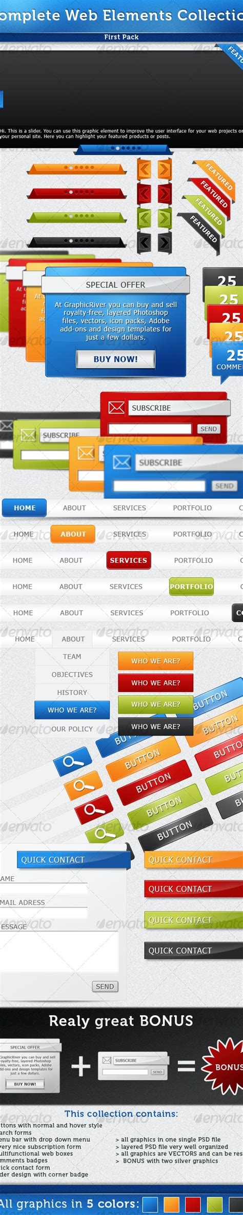 complete web elements collection pack web elements graphicriver