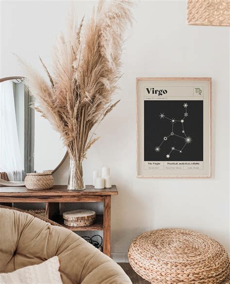 Virgo Star Constellation Art Print Zodiac Constellation Wall Etsy