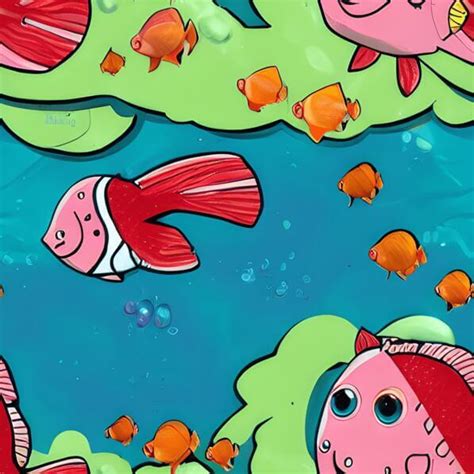 Download Colorful Fish Swimming in Water Seamless Pattern Patterns ...