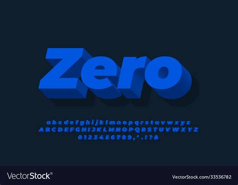 Dark blue 3d text effect or font design Royalty Free Vector