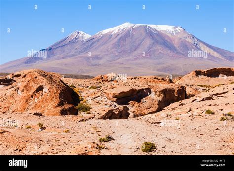 Ollague Volcano Is A Massive Stratovolcano On The Border Between