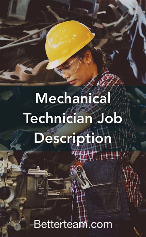 Mechanical Technician Job Description | Mechanical technician, Interview questions, Job description