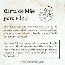 Carta de Mãe para Filho Extravase o Amor de Mãe Modelos de Carta