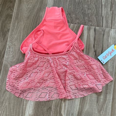 Cat Jack Swim Nwt Girls 2piece Bathing Suit Bikini Coral Color 416 Poshmark