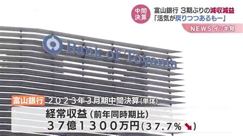 富山銀行中間決算 3期ぶりの減収減益 中沖雄頭取「活気が戻りつつあるものの人手不足や資材の高騰など苦しい面も」 Tbs News Dig