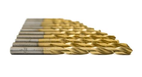 Set Of Golden Drill Bits Stock Image Image Of Carpentry 32481007