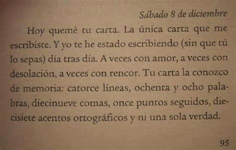 Hoy quemé tu carta La única carta que me escribiste Y yo te he estado