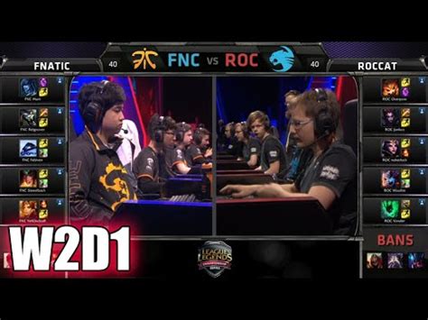 Fnatic Vs Roccat S Eu Lcs Spring Week Day Fnc Vs Roc