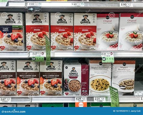 Various Brands of Oatmeal for Sale at a Grocery Store Editorial Stock ...