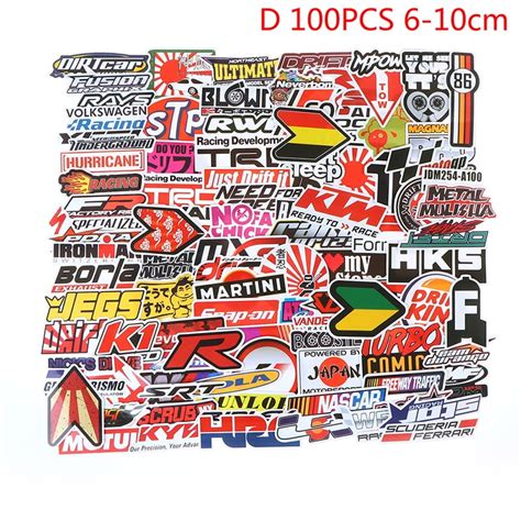 Magecrux 100pcs Racing Car Stickers Graffiti Jdm Car Modification