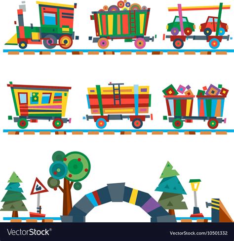 Railway train station Royalty Free Vector Image