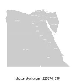 Egypt Political Map Administrative Divisions Stock Vector (Royalty Free) 2256234479 | Shutterstock