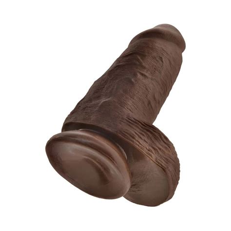 King Cock 9in Chubby Dildo W Balls Brown Pipedream Satisfaction