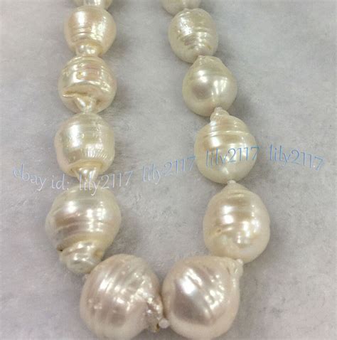 Rare Huge X Mm White South Sea Baroque Keshi Pearl Necklace