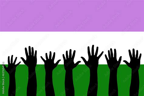 Lgbtqi Trans And Intersex Rights Concept Human Hands Over Genderqueer