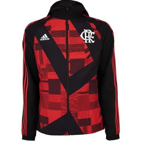 Jaqueta Corta Vento Do Flamengo Adidas Masculina Capuz Adidas