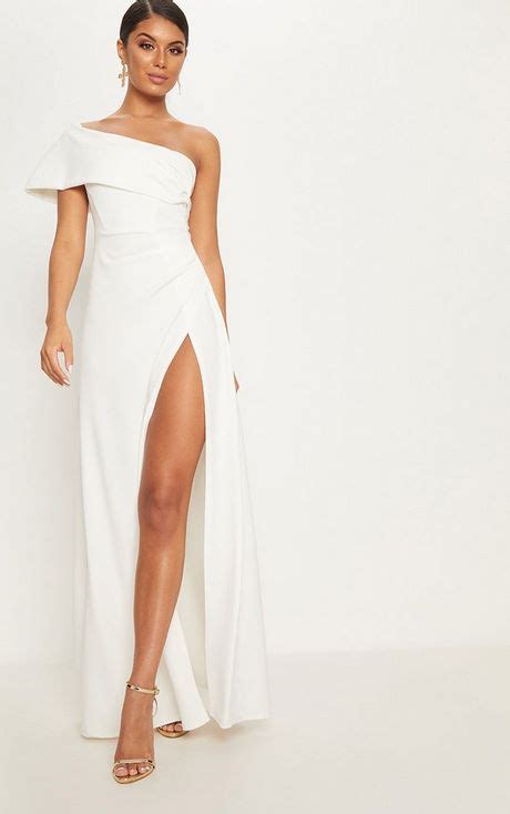 Robe Longue Fendue Blanche Beaut Et Mode