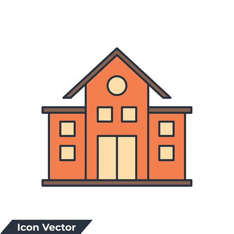 school icon logo vector illustration. building school symbol template ...