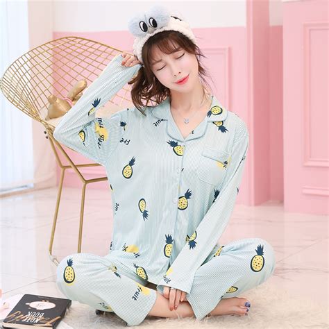 Pajamas Women Summer Thin Section Cotton Long Sleeved Korean Spring And