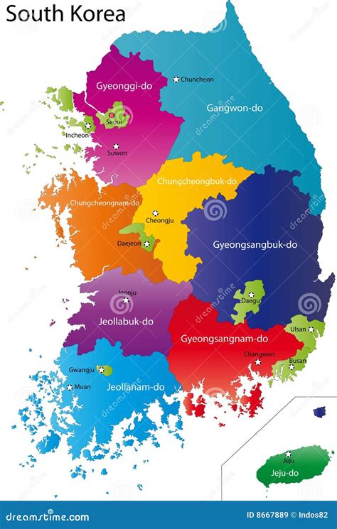Carte De La Corée Du Sud Images Libres De Droits Image 8667889
