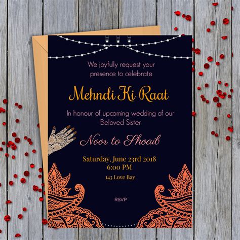 Dholki Invitation Cards Template Free