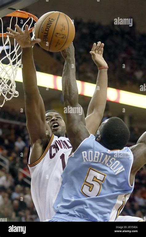 Cleveland Cavaliers Tristan Thompson Blocks A Shot By Denver Nuggets