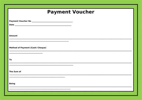 Cash Payment Voucher Format in Excel, Free Download