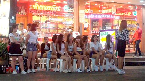 Thailand Bangkok Thaniya Street Night Scenes So Many Pretty Ladies