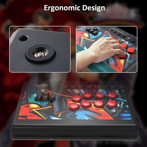 PXN X8 Street Fighter Arcade Fight Stick with Turbo & Audio Functions ...