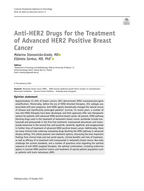 (PDF) Anti-HER2 Drugs for the Treatment of Advanced HER2 Positive ...