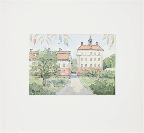 Lot-Art | MAGNUS AHLGREN (1918-2005). "Ängsö castle", watercolour, original illustration for ...