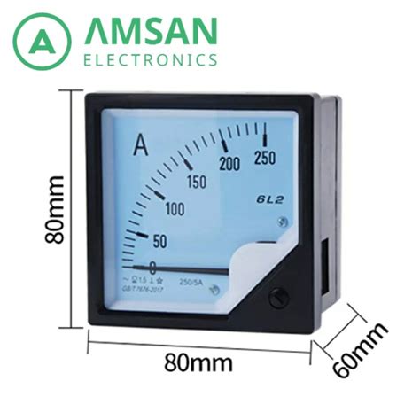 Ampere Meter Analog Ammeter 6L2 A 30A 50A 100A 200A 80x80 80mm 5 600V