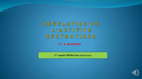 SOLUTION La R Gulation De L Activit Enzymatique 2020 Sonoris Studypool