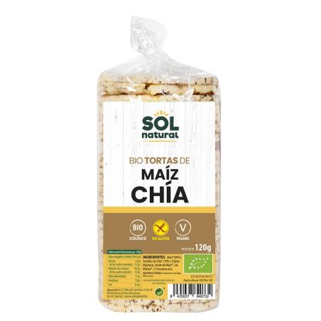 Sol Natural Tortas de Maíz con Chía sin Gluten 120g