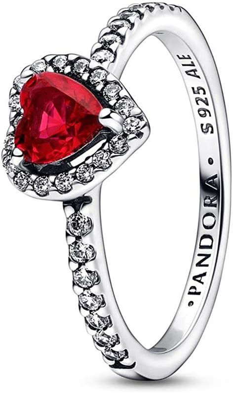 Pandora Bague Femme Cœur exalté Rouge 198421C02 Argent sterling