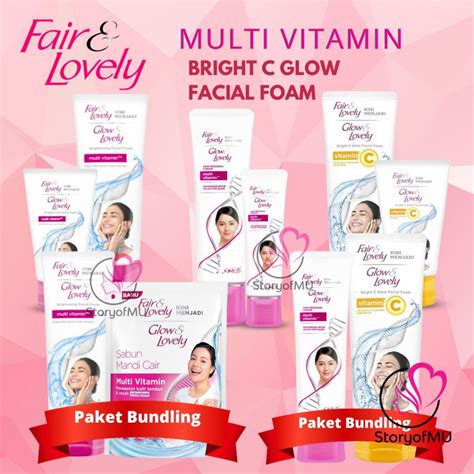 Jual Fair Glow Lovely Fairness Multi Vitamin Bright C Facial Foam