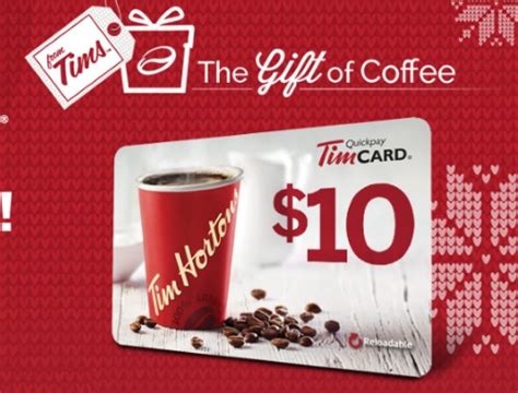 Canadian Daily Deals: Tim Hortons Free $10 Tim Card The Gift of Coffee Holiday Offer