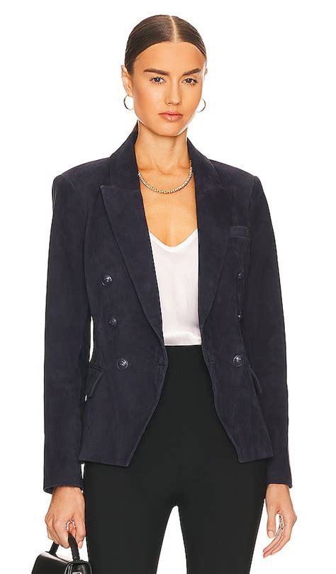 L AGENCE Kenzie Double Breasted Blazer In Midnight REVOLVE