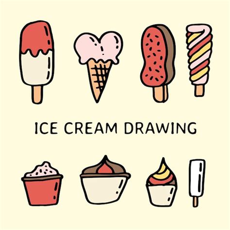 Premium Vector Selection Of Hand Drawn Ice Cream