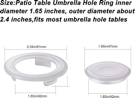 Buy Aoboco Pack Inch Table Umbrella Hole Ring And Cap Set For